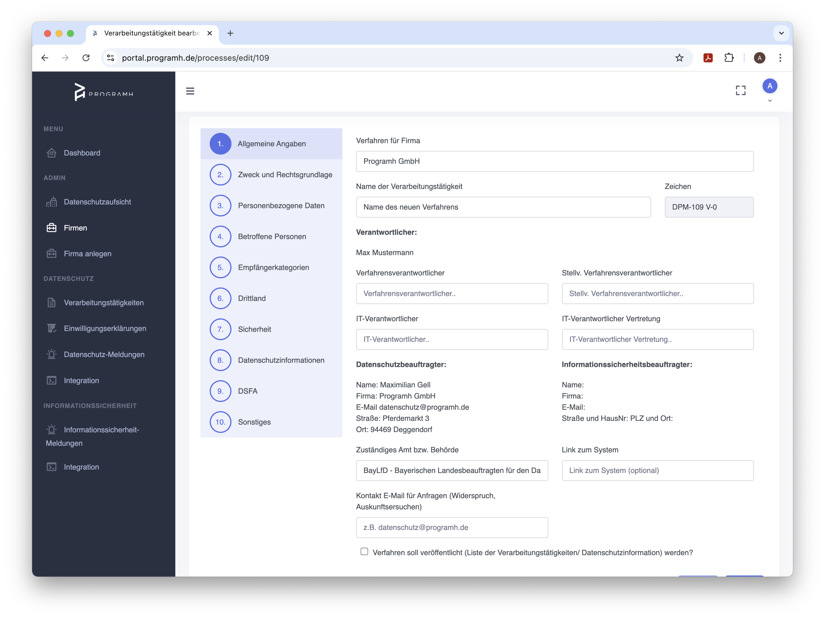 Welche Komponenten beinhaltet ein Datenschutzmanagementsystem?